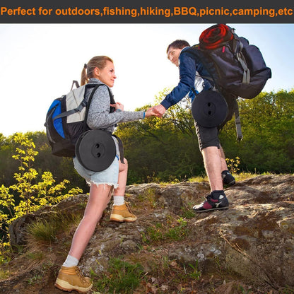 2025 Upgraded Collapsible Stool, 400lb Max Weight, Lightweight But Sturdy, Portable Folding Retractable Telescoping Foldable Camping Stool for Adults Outdoor Fishing Hiking Travel BBQ (Black)