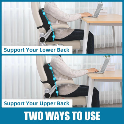 BALAPET Wheelchair Back Cushion,3.5’‘ Thick Wheelchair Cushions Ergonomic Design Foam Support Lumbar Pillow for Long Sitting Reduce Back Pressure Essential Wheelchair Accessory