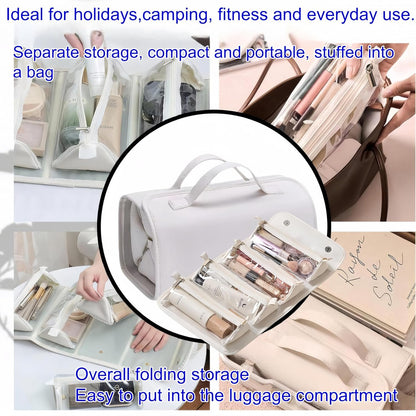 FeBohao Travel Toiletry Bag 4 Detachable Clear Multi Compartment Hanging Toiletry Bag Women Waterproof Foldable Travel Bag Wash Accessories Makeup Bag