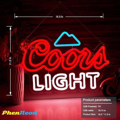 Cors Beer Neon Sign for Wall Decor, Light Beer Bar Neon LED Lights Perfect for Bars Man Cave Home Bars Bedroom Decor Creative Christmas Birthday Party Gifts, Vibrant Nighttime Ambience