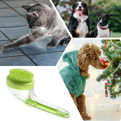 Dog Bath Brush, Pet Toilet Massage, Portable Silicone Bristles, Ergonomic Handle Scrubber, Deep Cleaning Massage, for Indoor, Outdoor Bathing, Shower, Spa, Cats, Kittens