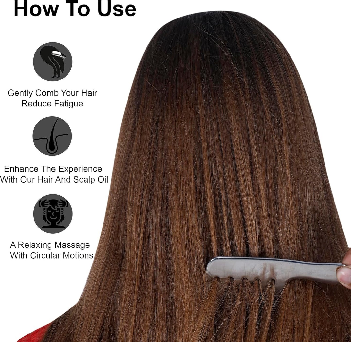 Soulvinee 1pcs Gua Sha Stainless Steel Guasha Board for Facial Skincare Gua Sha Scraping Massage Tools for SPA Acupuncture Therapy Trigger Point Treatment Satinless Steel Comb
