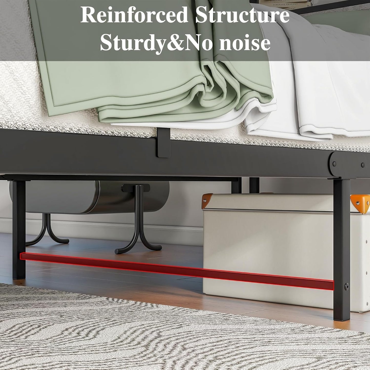 HOJINLINERO Twin Bed Frame with Storage Headboard/USB Charging Station,Single Bed Frame Twin Size No Box Spring Needed,Heavy Duty Platform Metal Slats,Easy Assembly,Bedroom Furniture,Black + Warm Grey