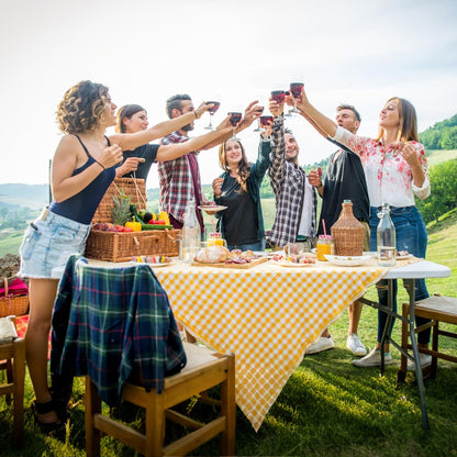 Onlyflame Folding Table 6 Feet Portable Heavy Duty Plastic Dining Table with Handle - Perfect for Dining, Picnic, and Party Indoor/Outdoor