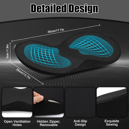 WODHMIEY Car Seat Cushion, Thicker High Back, Front, Breathable Fabric, Ergonomic Design, 440 * 240 * 95mm, Memory Foam Car Seat Pad for Car Truck Seat Office Chair Wheelchairs (Black)