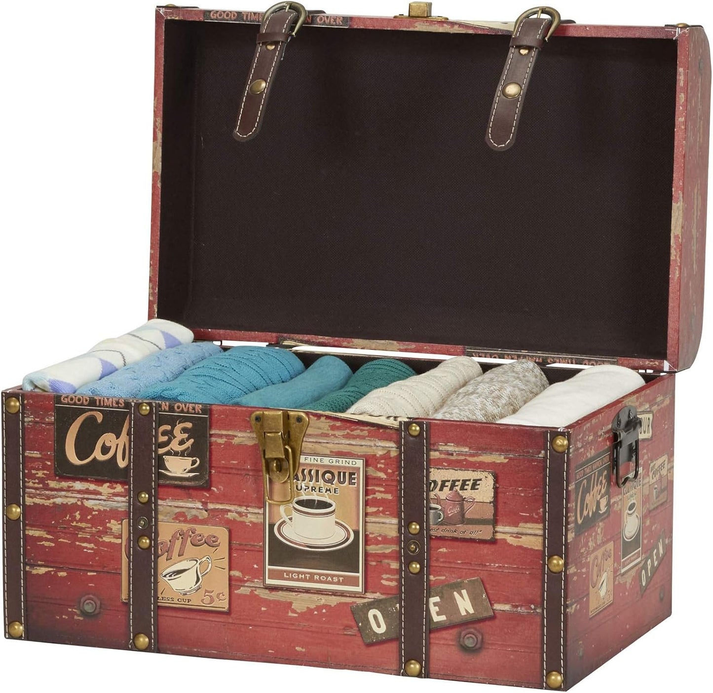 Household Essentials Jumbo Decorative Home Storage Trunk - Luggage Style – Americana Design