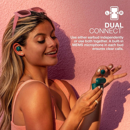 JLab Go Air Pop True Wireless Bluetooth Earbuds & Charging Case - Teal, Dual Connect, IPX4 Sweat Resistance, Bluetooth 5 Connection, 3 EQ Sound Settings Signature, Balanced, Bass Boost