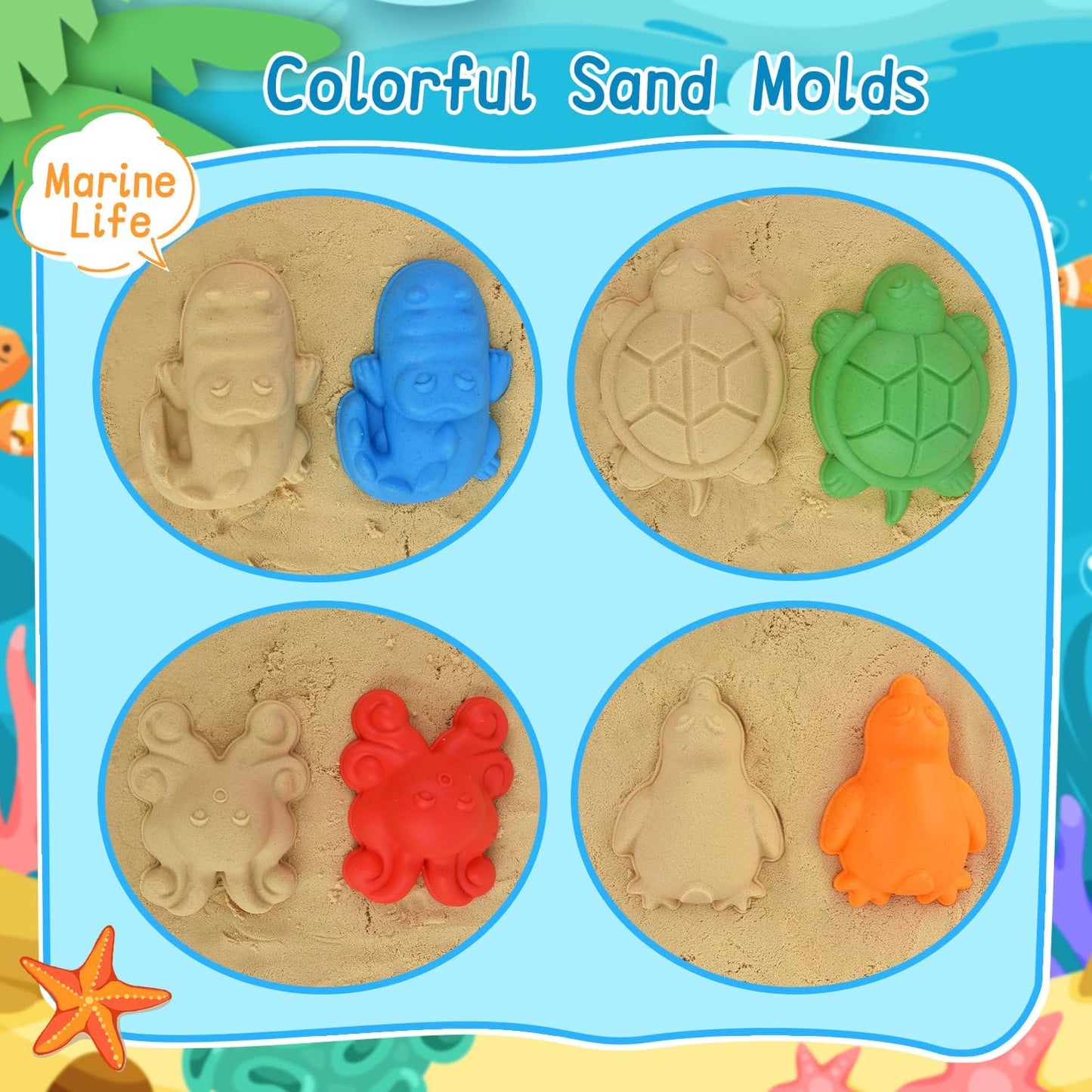 Sand Beach Toys for Kids, 3PCS Collapsible Sand Bucket, Shovel Set, Animal Molds with Big Mesh Bag, Travel Toys forToddlers Boys Girls Outdoor Beach Play Camping Bath Pool Water Play-14PCS