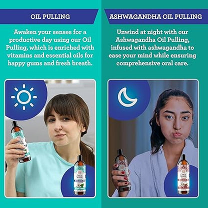 GuruNanda CocoMint Oil Pulling Mouthwash for Complete Oral Hygiene, 7 Essential Oils & Vitamins for Happy Teeth & Gums & Fresh Breath , Alcohol-Free, 8 oz