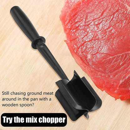 Hamburger Meat Chopper, VAVOLO High-Temp Heat-Resistant Ground Meat Masher, Versatile Nylon Non-Stick Ground Beef Masher with 5-Blade Head, Kitchen Gadgets, Dishwasher Safe(Black)
