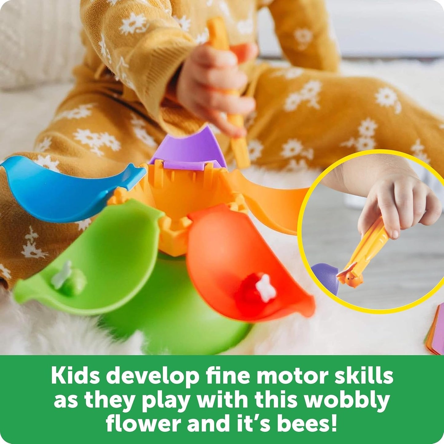 Learning Resources Blooming Balance Bees Fine Motor Sorting Eco Friendly Set - Preschool Learning Activities for Kids Ages 3+, Montessori Toys for Toddlers