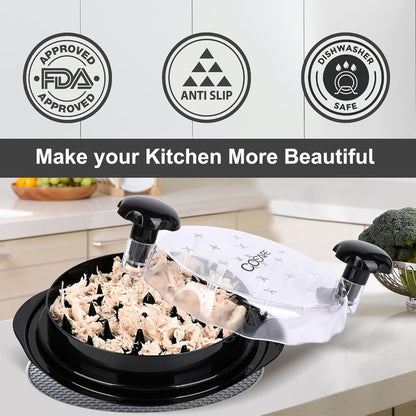 Premium Chicken Shredder – Effortless Shredding Tool for Tender, Shredded Chicken, Pulled Pork, Meat, and More – Easy-to-Use Manual Shredder for Fast Meal Prep, Black