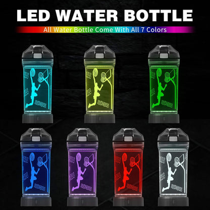 Basketball Gifts, Light Up Kids LED Water Bottle with 3D Basketball Design- 14 OZ Tritan BPA Free - Cool Drinking Cups Gift for School Kids Teenage Boy Girl Child Christmas Holiday