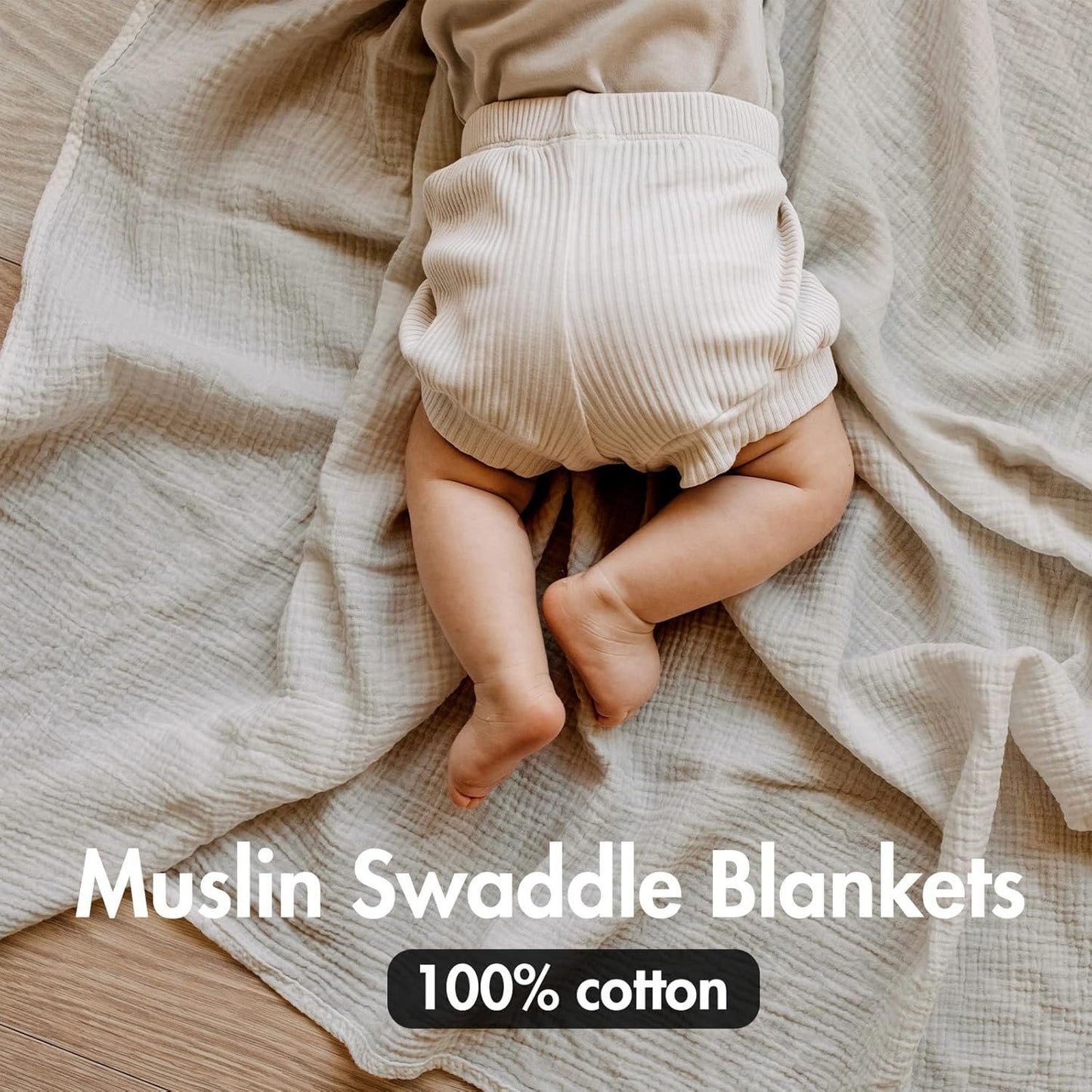 Muslin Swaddle Blankets for Newborn, 3 Pack Breathable Soft Receiving Blanket, Large 38 x 40 inches Swaddle Wrap Burping Clothes Diapers, Essentials Infant Shower Items, Toddler Gift (Bright Colors)