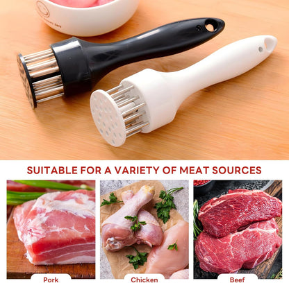 Stainless Steel Needle Blades Meat Tenderizer Tool with Ultra Sharp Profession Kitchen Gadgets Jacquard for Tenderizing and Cooking BBQ, Marinade, Steak, Beef, and Poultry (Black)