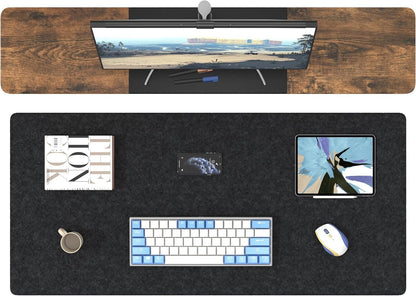 DAWNTREES Desk Mat, Felt Desk Pad,40''x16'' Large Full Mouse Pad, Keyboard Mat,100X40cm Desk Pad Protector for PC,Computers, Laptops, Office and Home (Dark Gray)