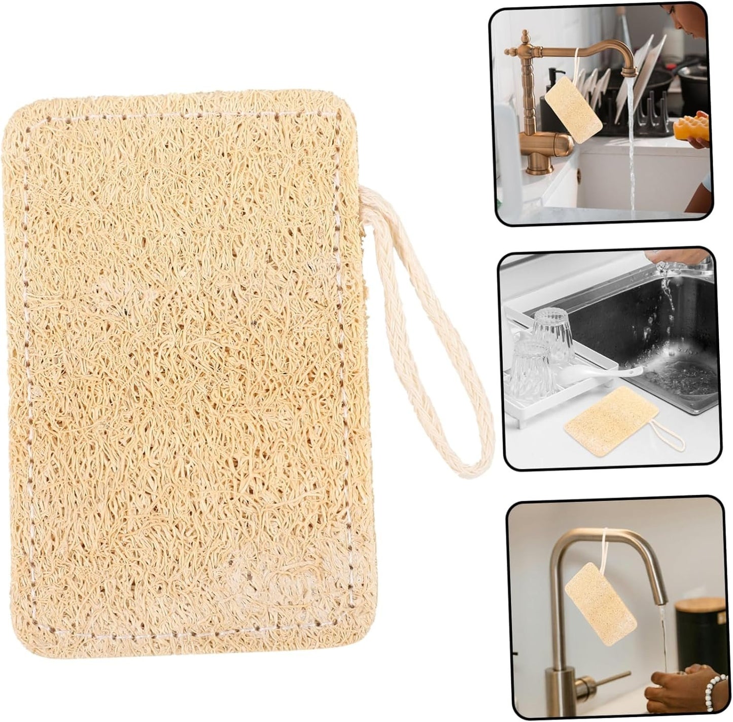 Beavorty Kitchen Loofah Scrubber Thickened Dishwashing Sponge for Kitchen Cleaning Multi Functional Loofah
