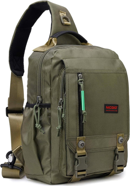 NICGID Sling Bags Chest Shoulder Backpacks, 13.3'' Laptop Backpack Crossbody Messenger Bag Travel Outdoor Men Women