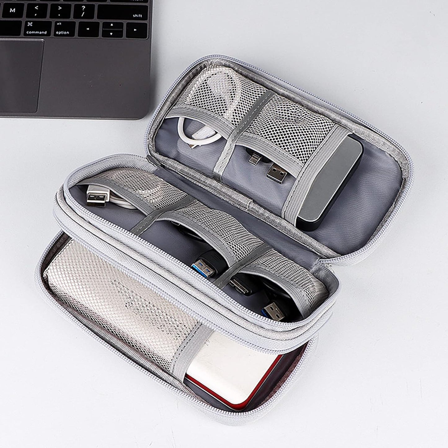 Ruyosn Small Waterproof Electronics Cable Bag Double Layer Travel Bag Organizer Bag Electronics Travel Bag Organizer Cables Accessories Electronics Black