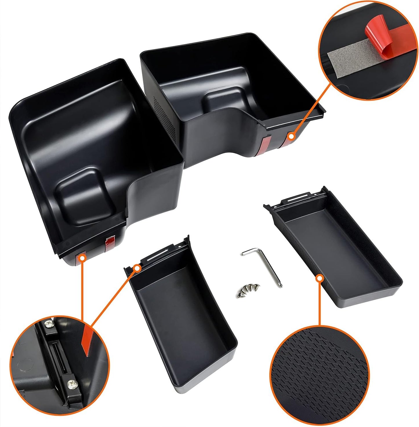 KEWISAUTO Wheel Well Storage Bin for Jeep Wrangler 2018-2023, Rear Trunk Side Storage Box Cargo Organizer Tray for Jeep Wrangler JL JLU 2018-2023 Interior Accessories (Left & Right)