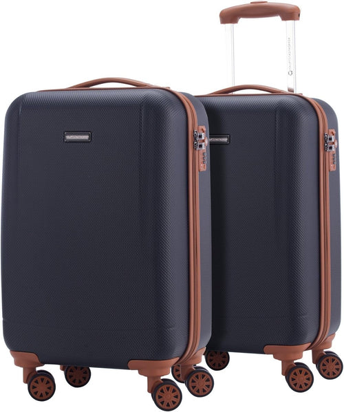 HAUPTSTADTKOFFER - Wannsee - Hand Luggage - Set of 2 Trolleys, Hardshell Cabin Trolley 58.5 cm, TSA, dark blue, Hand Luggage Sets