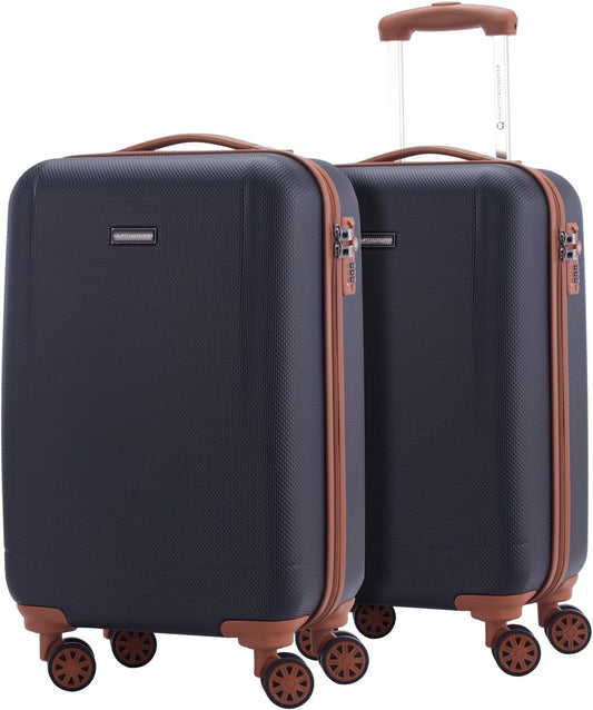 HAUPTSTADTKOFFER - Wannsee - Hand Luggage - Set of 2 Trolleys, Hardshell Cabin Trolley 58.5 cm, TSA, dark blue, Hand Luggage Sets