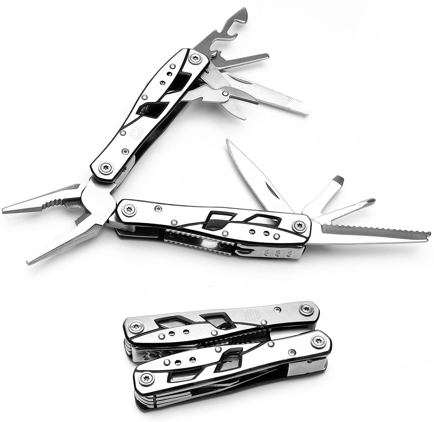 Multitool Plier - 12 In 1 Stainless Steel Pocket Multi Tool With Durable Sheath For Camping, Survival Gear Safety Locking Camping Accessories Cutter, Bottle Opener, Screwdriver by Hayvenhurst pm-01