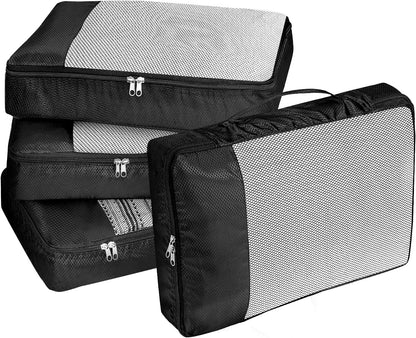 4-Piece Black Space-Saving Suitcase Organizer Suitcase Travel Organizer for Underwear Footwear Clothes