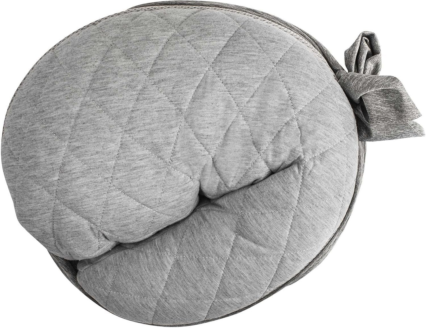 Boppy Anywhere Support Nursing Pillow, Soft Gray Heathered with Stretch Belt That Stores Small, Breastfeeding and Bottle-Feeding Support at Home and for Travel, Plus Sized to Petite, Machine Washable