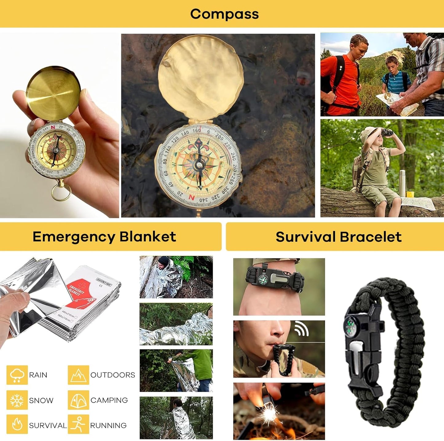 Survival Kit, Emergency kit and First Aid Kit for Outdoor, Survival Gear with Molle System, Professional Tools for Camping, Earthquake, Outdoor Adventure, Hiking and Hunting