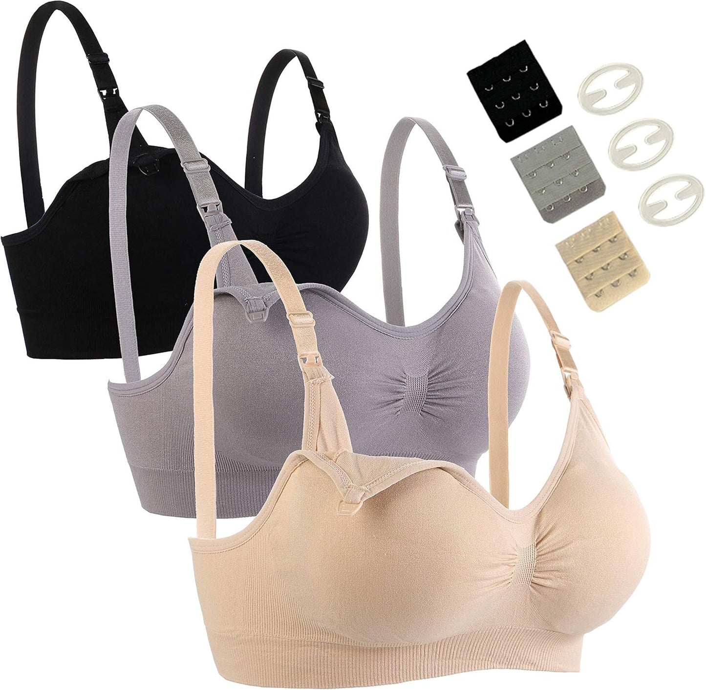Grestar 3 Pack Nursing Bra for Woman, Seamless Breastfeeding Bras