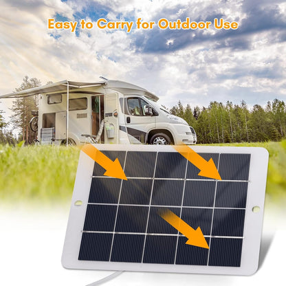 Solar Charger Power Bank,3W 5V Portable Solar Charger Waterproof Solar Panel Charger for Camping with USB Interface for Charging Mobile Phones Mini Fans LED Light