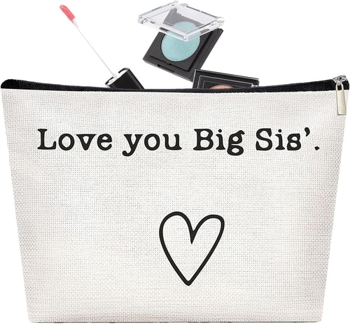 Travel Toiletry Bag - Best Sister Ever Large Organizer Sister, Portable Travel Toiletries Hygiene Bag, Funny Christmas Birthday Makeup Cosmetic Bag, Love You Big Sis, Unisex