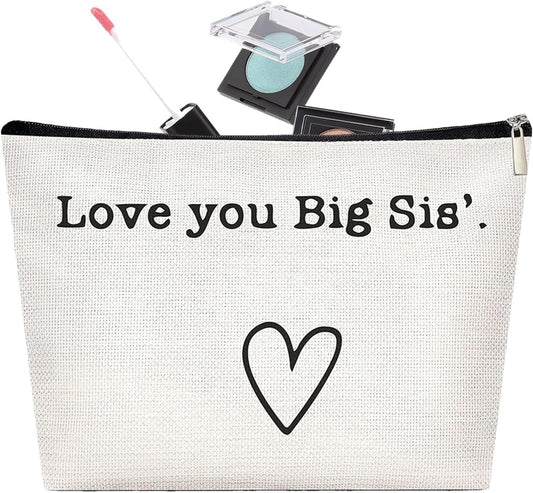Travel Toiletry Bag - Best Sister Ever Large Organizer Sister, Portable Travel Toiletries Hygiene Bag, Funny Christmas Birthday Makeup Cosmetic Bag, Love You Big Sis, Unisex