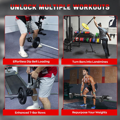 Home Gym Clips, Convert Dumbbells to Barbell, Turn Bars into Landmines, T-Bar Row with Any Grip, Hook Dumbbells on Dip Belts, Versatile Weightlifting Accessory for Olympic