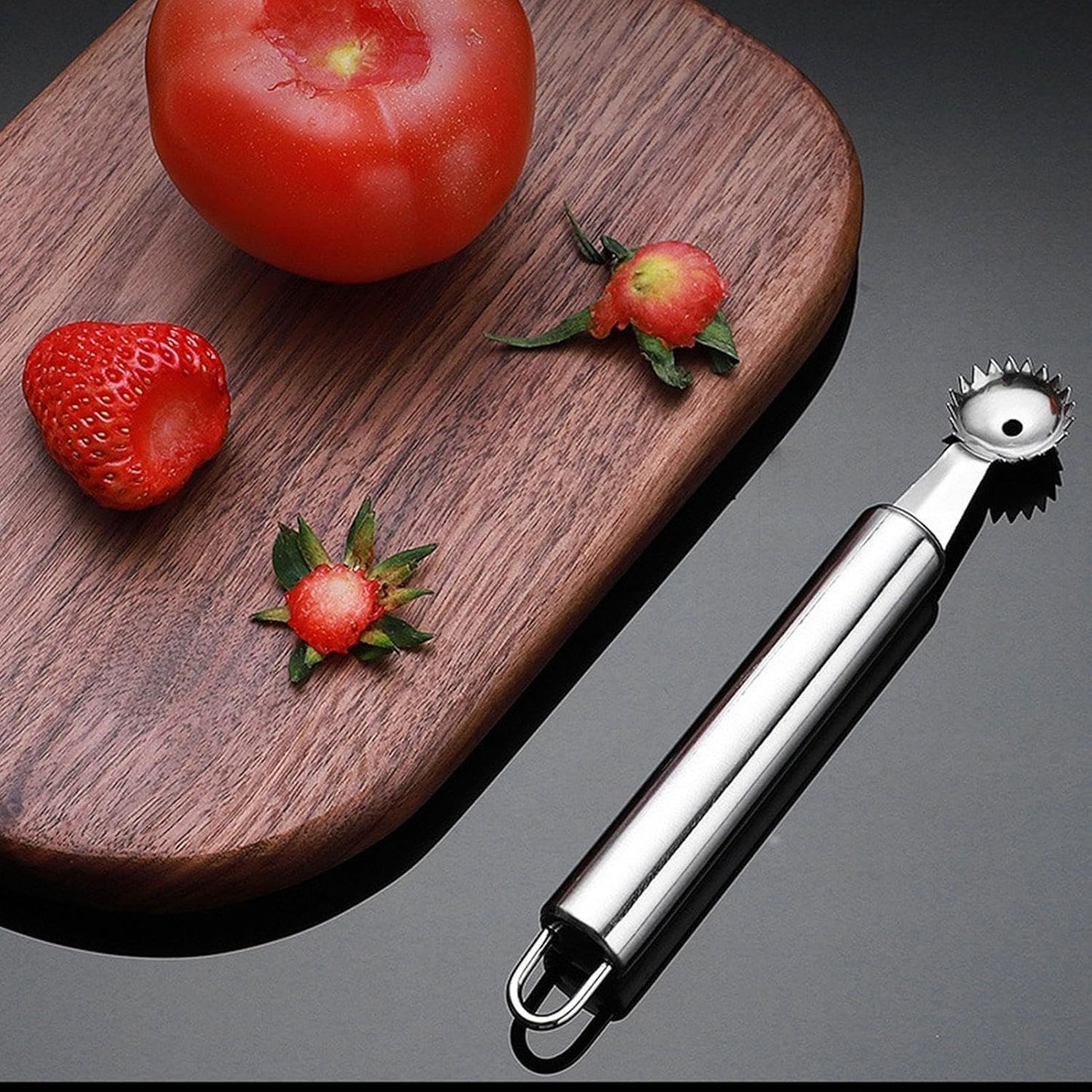 Strawberry Stem Remover Tool â€“ Stainless Steel Tomato Corer & Vegetable Fruit Stem Remover, Portable Kitchen Gadget | Easy-to-Use Remover for Fresh Produce, Ideal for Quick Food Prep