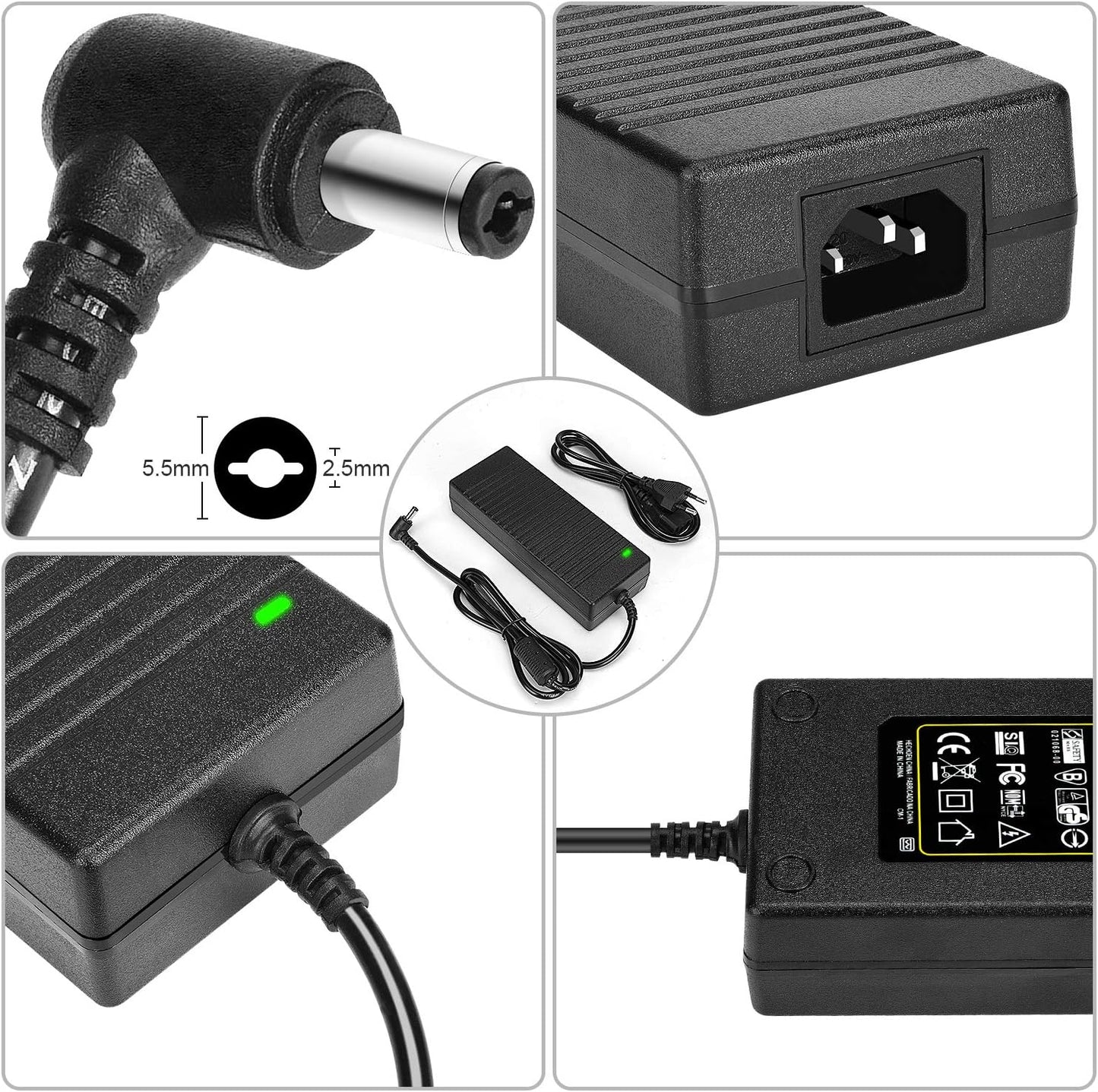 Ledmo 120W Power Adapter 12V 10A, 12V 10A Power Supply Transformer 120W AC to DC Adapter, 10A 12V Power Supply Electronic Converter 12V Car Cigarette Lighter Socket 100-240V