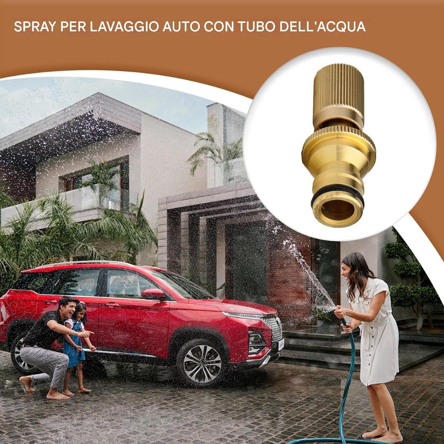Car Wash Foaming Sprayer, Heavy Duty Garden Hose Attachment, Quick Connect Lightweight Detailing Tool for Driveway, RV Cleaning, Plant Watering, and Efficient Supplies 7.10 meters
