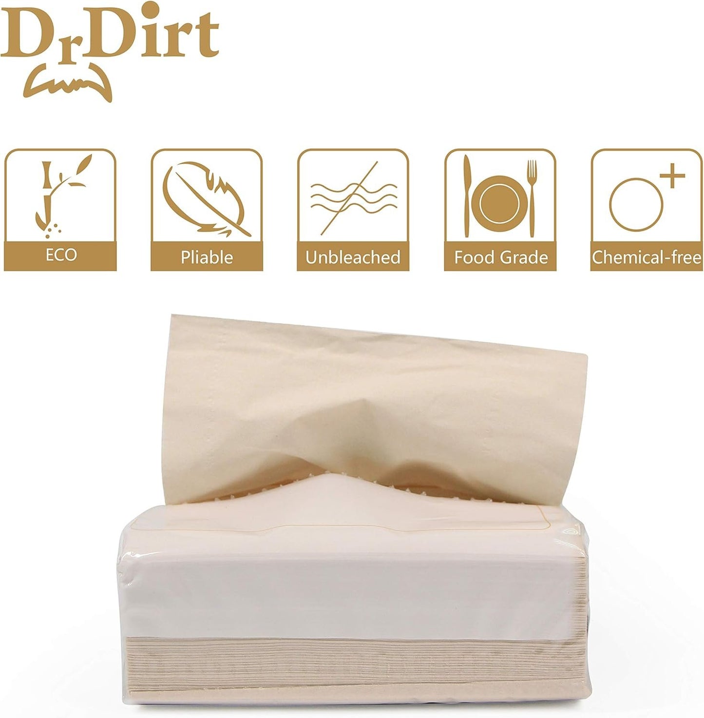 Dr.Dirt Bamboo Facial Tissues 36 Packs 110 tissues per Box Soft Eco-Friendly Natural Simple Design