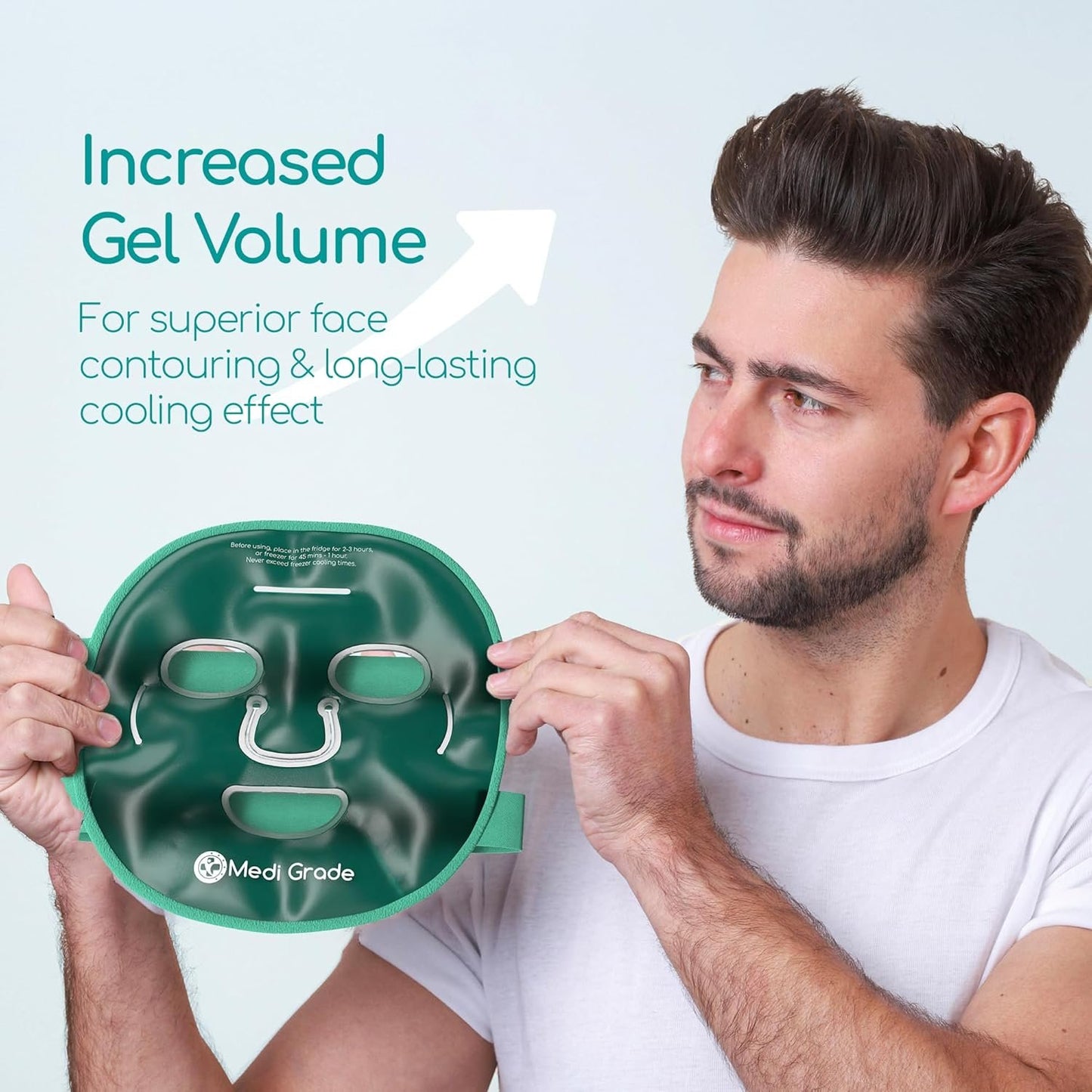 Medi Grade Cooling Ice Face Mask and Eye Mask for Puffy Eyes, Hangovers & Migraine Relief – Self Care Pack with ChillGel Technology – Includes Cooling Eye Pads and Storage Bag