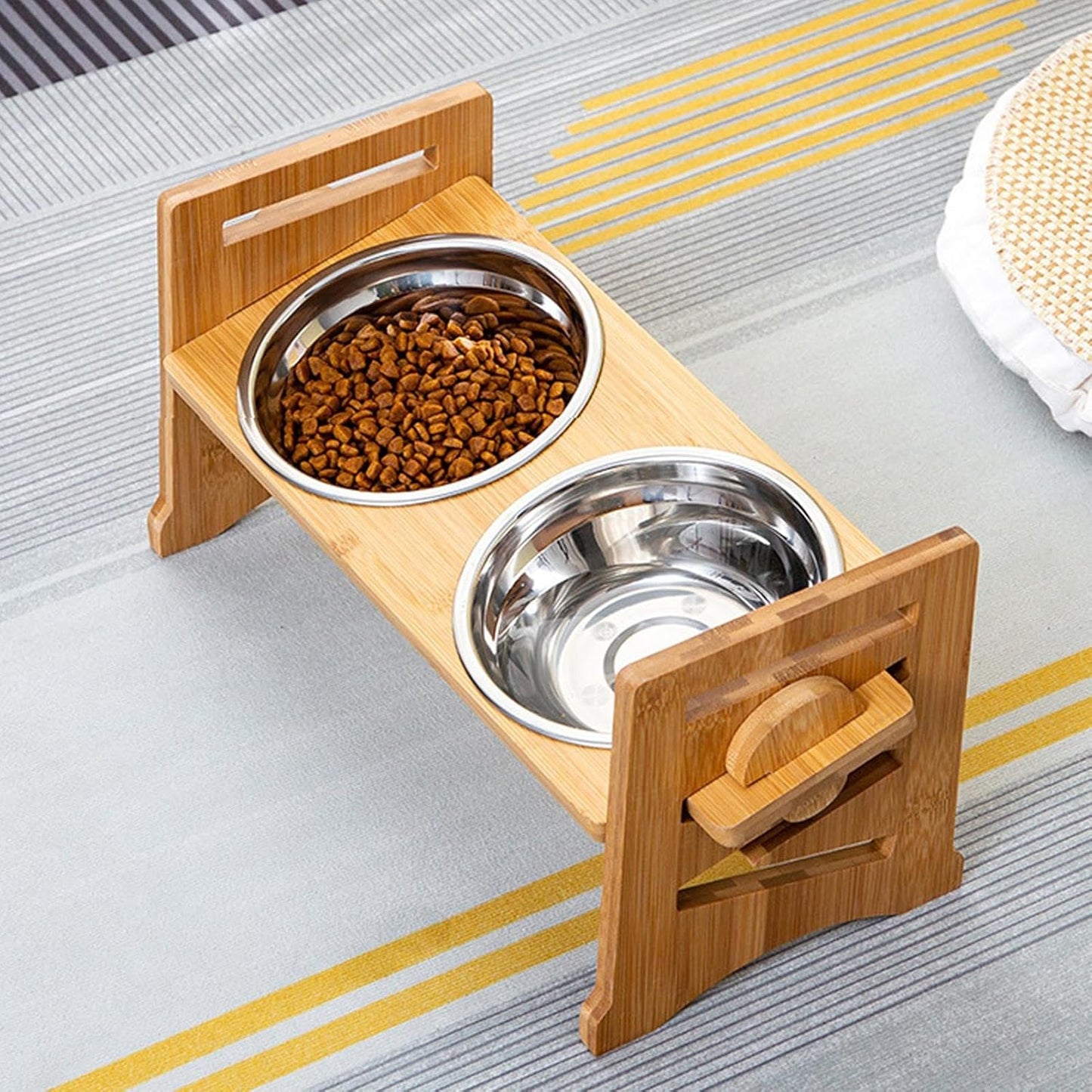 Ciotole rialzate per cani, ciotole per cani rialzate, portatili, regolabili, per animali domestici, per campeggio, interni ed esterni