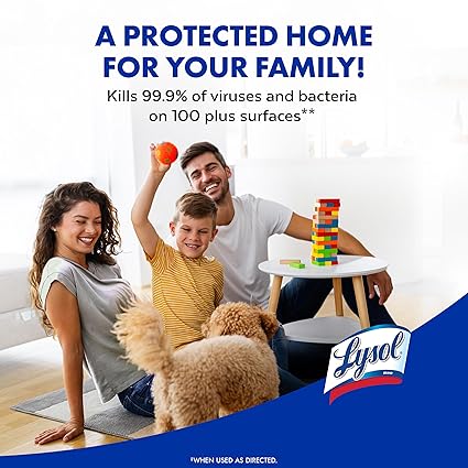 Lysol Disinfectant Spray, Household Essential Cleaning Supplies, Multi-Purpose Room Spray, Antibacterial Sanitizer Spray, Upholstery Deodorizer, Home and Bathroom, Crisp Linen,19 Fl Oz (Pack of 12)