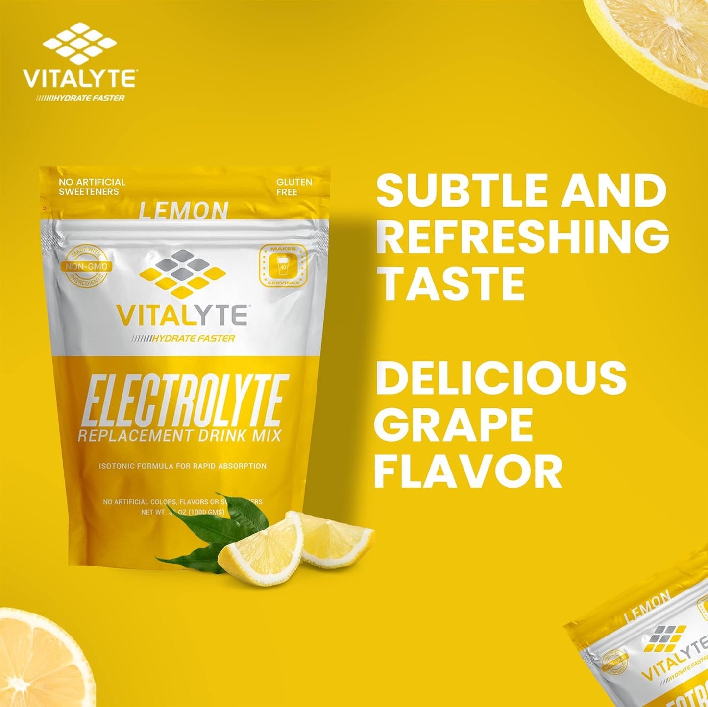 Vitalyte Electrolyte Powder 35 oz, 40 Servings | 100% Natural Isotonic Drink Mix for Hydration, Energy & Recovery | Keto Electrolytes Energy Drink Powder Water Enhancer | Low Sugar Sports Nutrition Electrolyte Replacement Drinks
