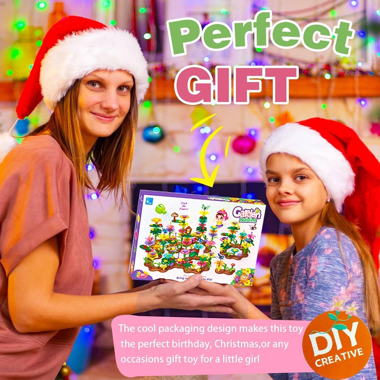 322 Pcs Flower Garden Building Toys for Kids, Build A Flower Garden Toy Sets - Educational Stem Preschool Construction Creative Play Toys for Girls Age 3, 4, 5, 6, 7, 8, Ideal Christmas Birthday Gift