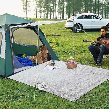 Camp Groundsheet - Reflective Foil Sleeping Pad, Foam Insulated Blanket | Heat Retaining Camping Mat, Hammock Rain Tent, Waterproof Tent Liner for Outdoors, Beach, Travel, Picnic