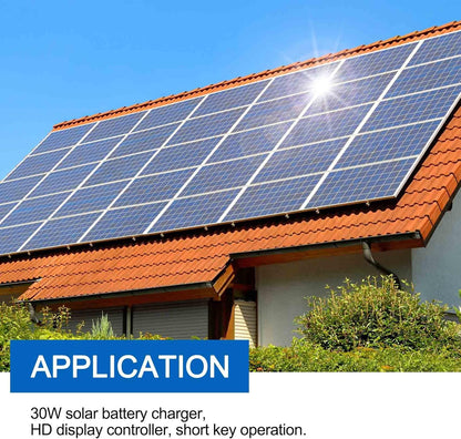 JUMYNOOY 30W 12V Solar Panel Battery Charger+40A Controller for RV Car Boat Home Camping, Black