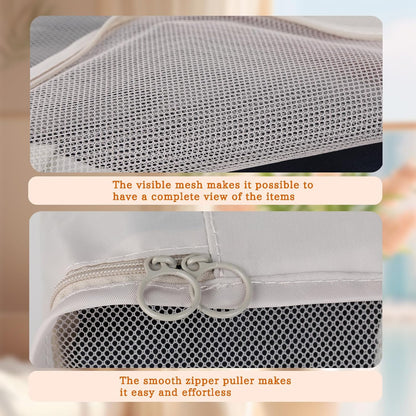 Space Saving Suitcase Organizer 8 Pieces - Packing Cubes for Travel, Suitcase Organizer with Clothes, Shoes and Cosmetics Bags - Useful Accessories Suitcase Organizer Set (Beige)
