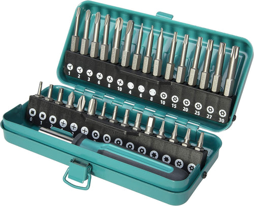 wolfcraft 31 Piece I 1386000 I Box Safety Screw Safety Box Metal 30 Solid Inserts 25 and 50 mm with Bit Holder and Hand Screwdriver