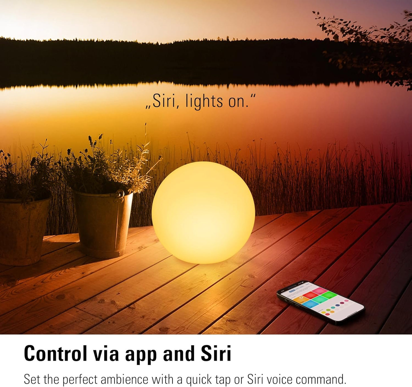 Eve Flare (Apple Home) - Portable Smart LED Lamp, Indoor & Outdoor (IP65 Water Resistance), Wireless Charging, Bluetooth & Thread