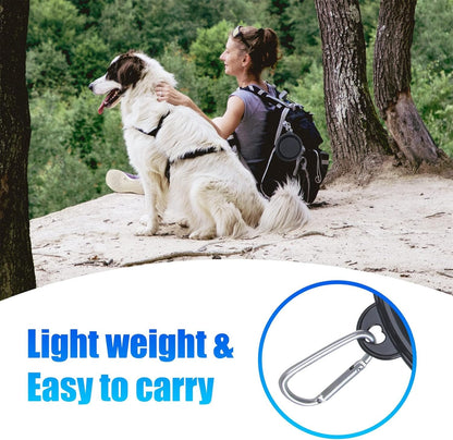 SLSON Collapsible Dog Bowl, 2 Pack Collapsible Dog Water Bowls for Cats Dogs, Portable Pet Feeding Watering Dish for Walking Parking Traveling with 2 Carabiners (Large, Black+Black)